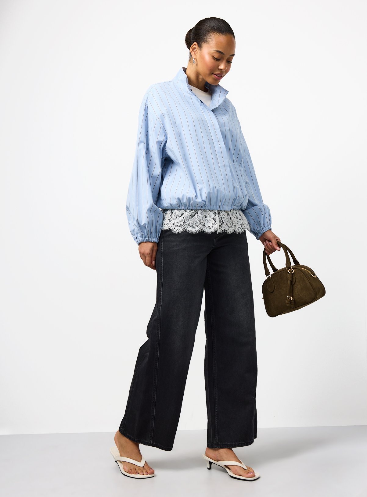 Light Blue Pinstripe Preppy Shacket 18 - Image 2 thumbnail
